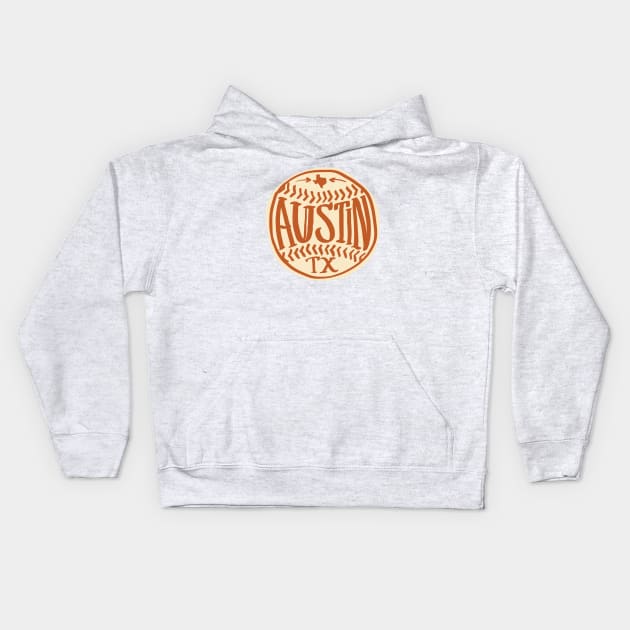 Austin Texas Hand Drawn Typography Baseball T-Shirt Kids Hoodie by goodwordsco